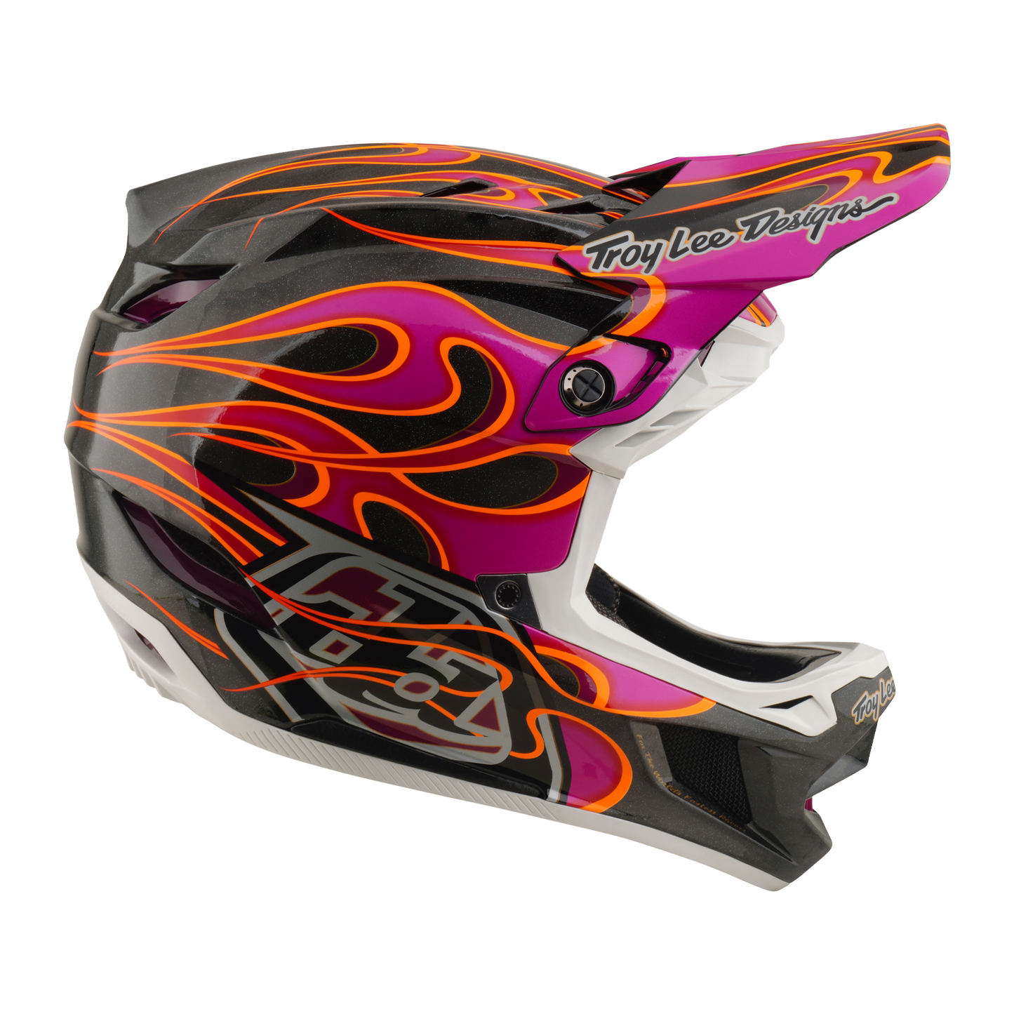 TROY LEE DESIGNS D4 CARBON MIPS Torched Carbon/Magenta MTB Helm