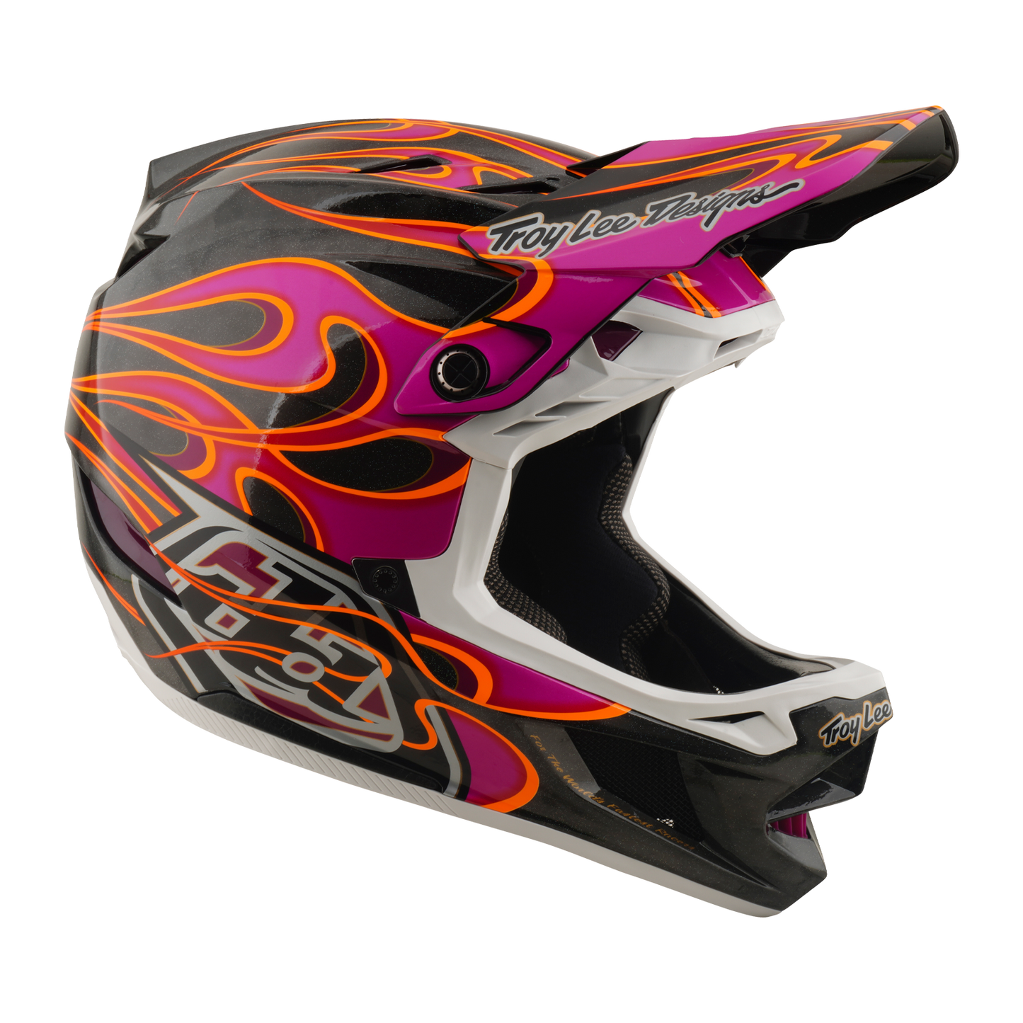 TROY LEE DESIGNS D4 CARBON MIPS Torched Carbon/Magenta MTB Helm
