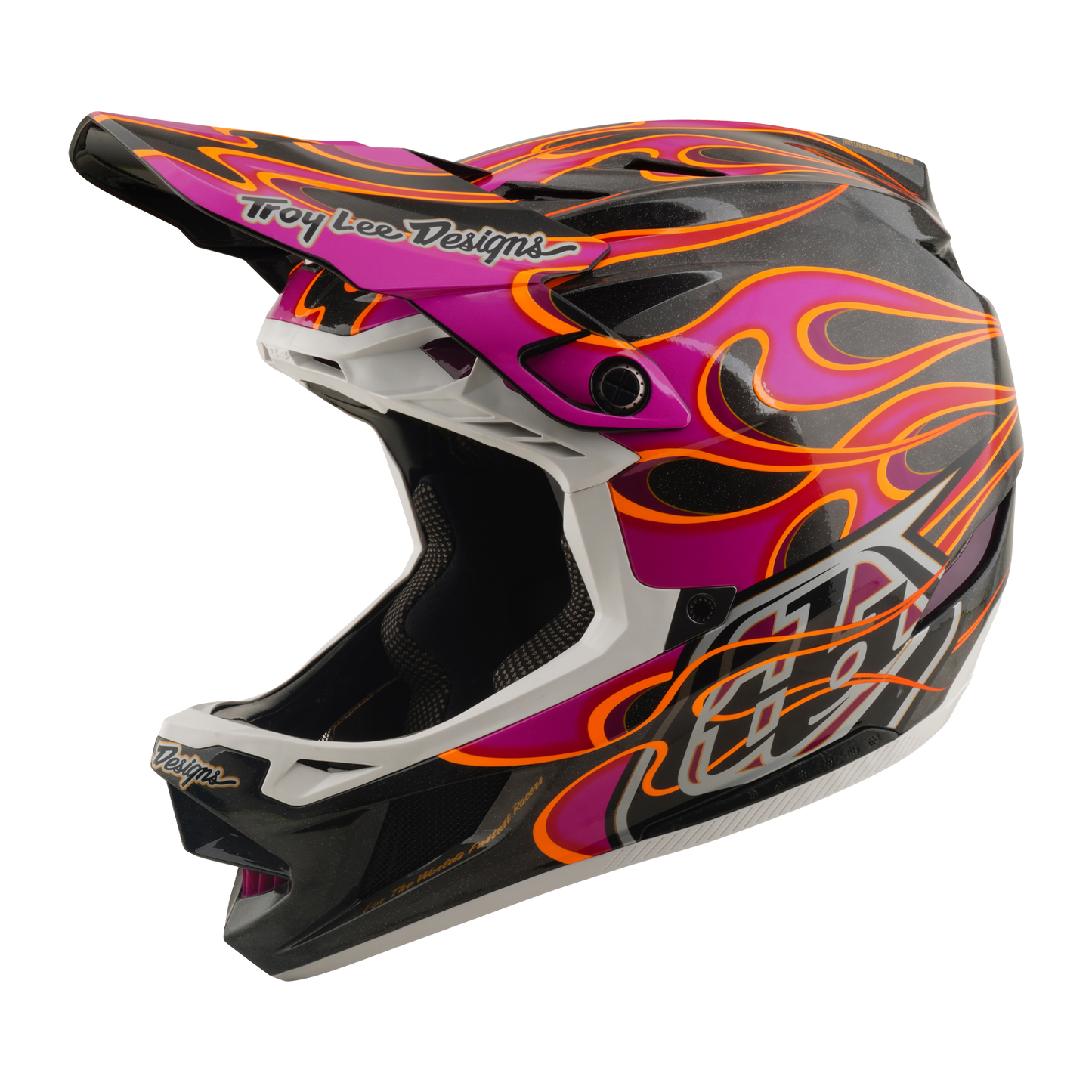 TROY LEE DESIGNS D4 CARBON MIPS Torched Carbon/Magenta MTB Helm