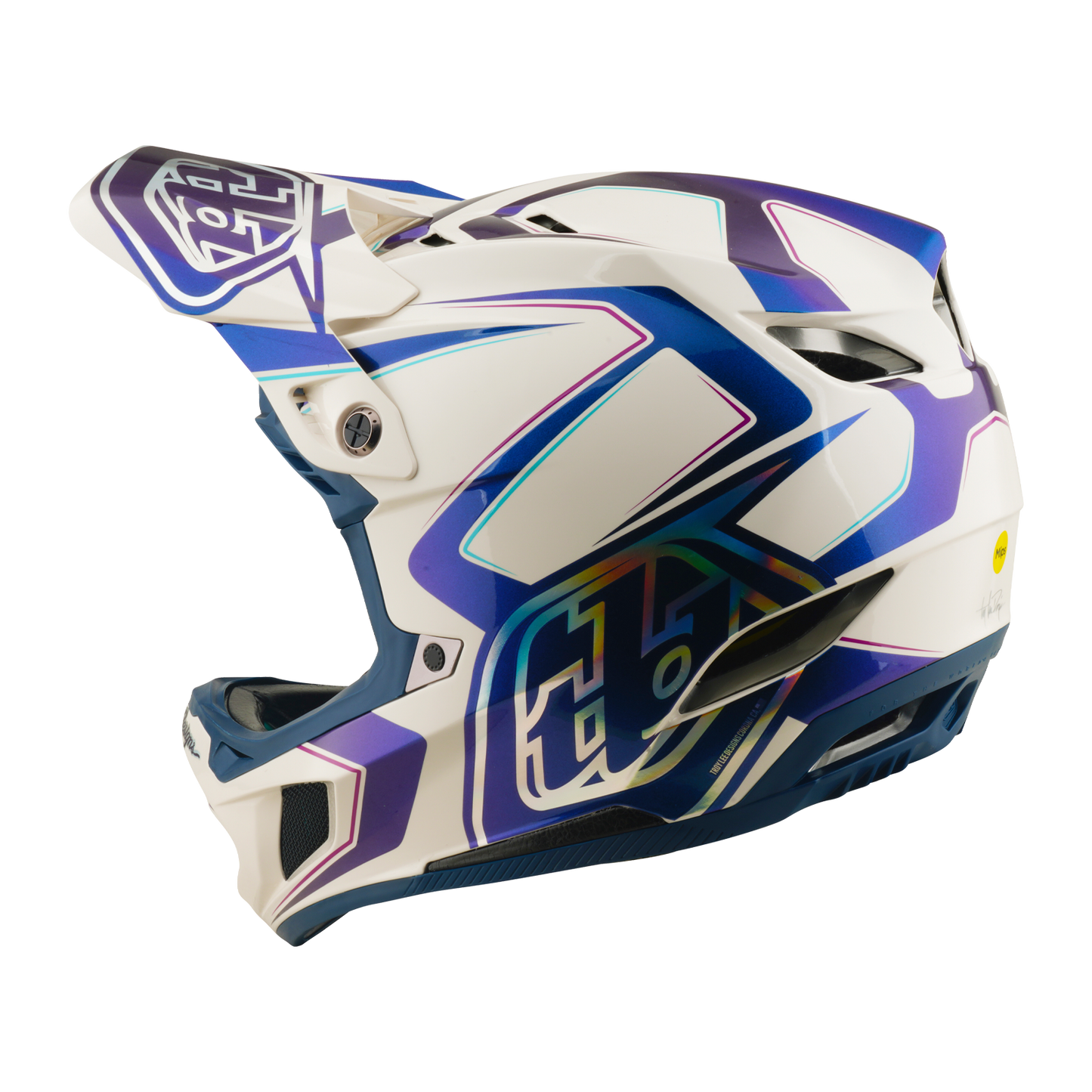 TROY LEE DESIGNS D4 COMPOSITE MIPS FLARED MTB Helm Wit