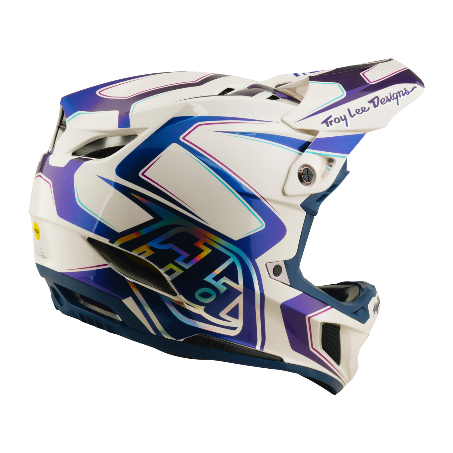 TROY LEE DESIGNS D4 COMPOSITE MIPS FLARED MTB Helm Wit