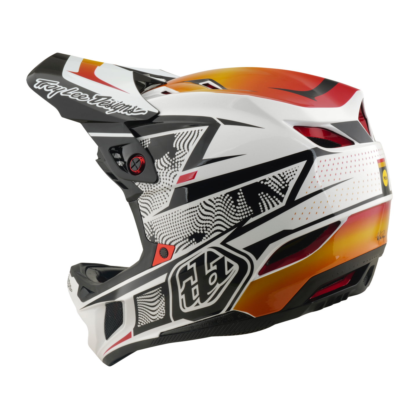 TROY LEE DESIGNS D4 COMPOSITE MIPS LINED UP MTB Helm Wit