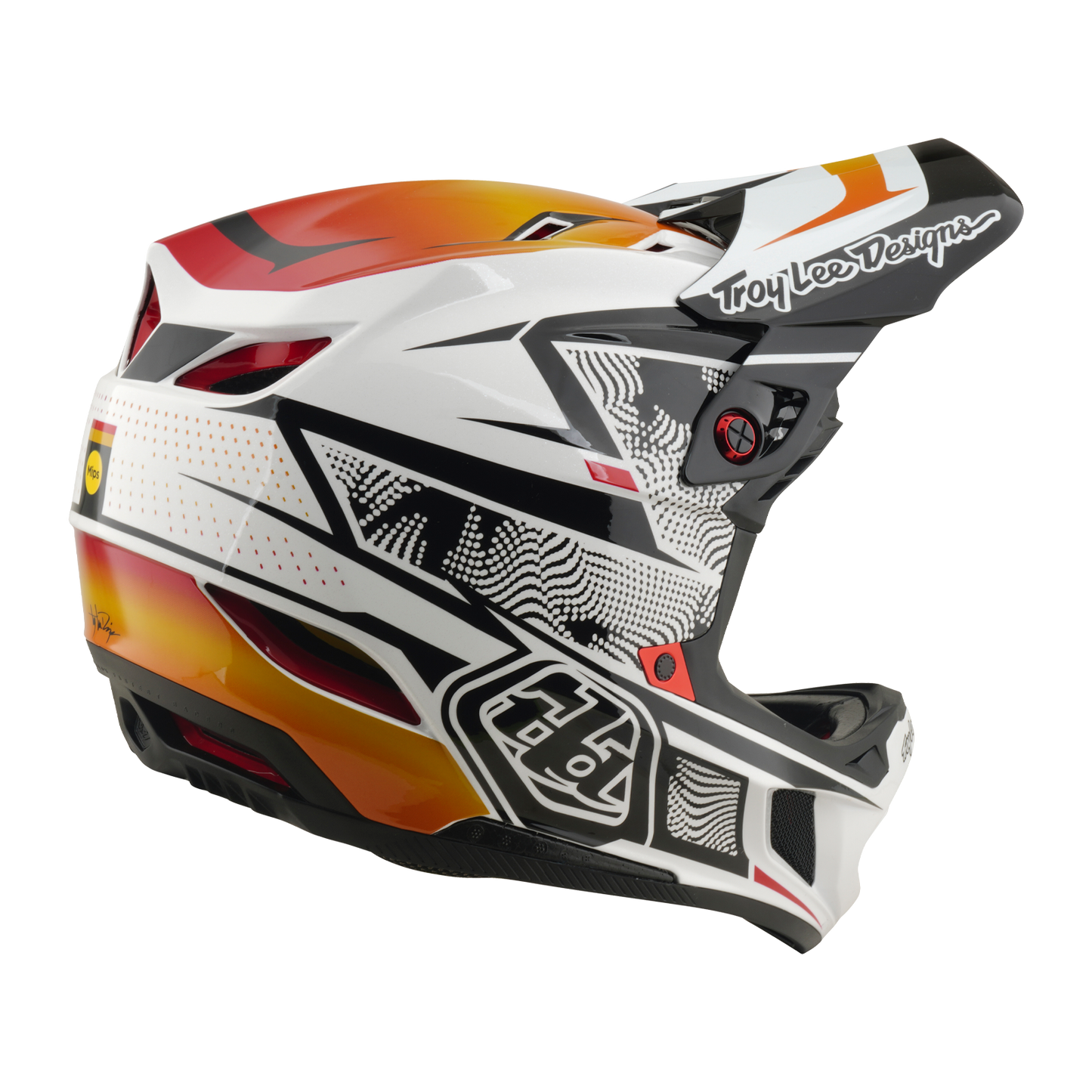 TROY LEE DESIGNS D4 COMPOSITE MIPS LINED UP MTB Helm Wit