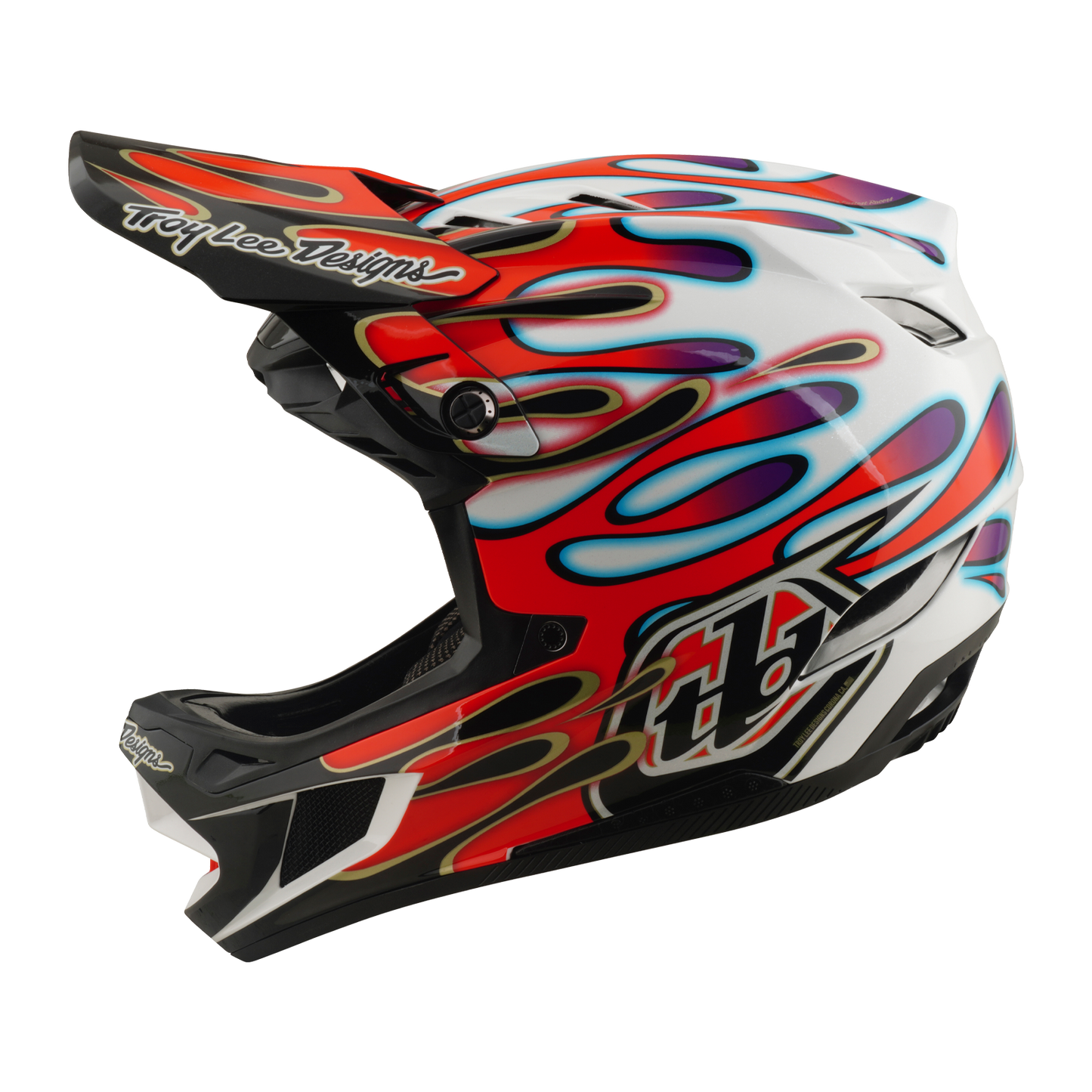 TROY LEE DESIGNS D4 COMPOSITE MIPS OVERSPRAY MTB Helm Wit/Rood
