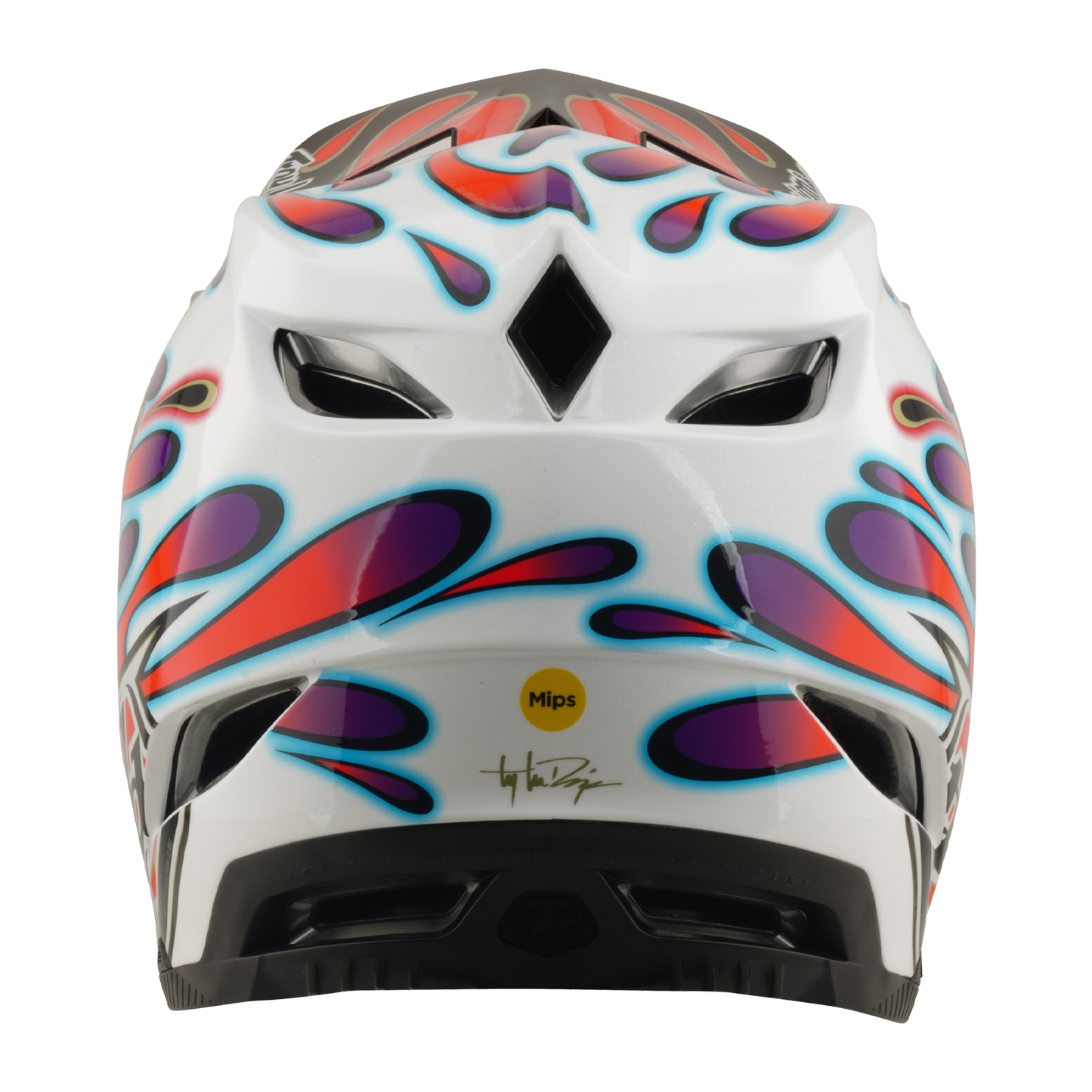 TROY LEE DESIGNS D4 COMPOSITE MIPS OVERSPRAY MTB Helm Wit/Rood