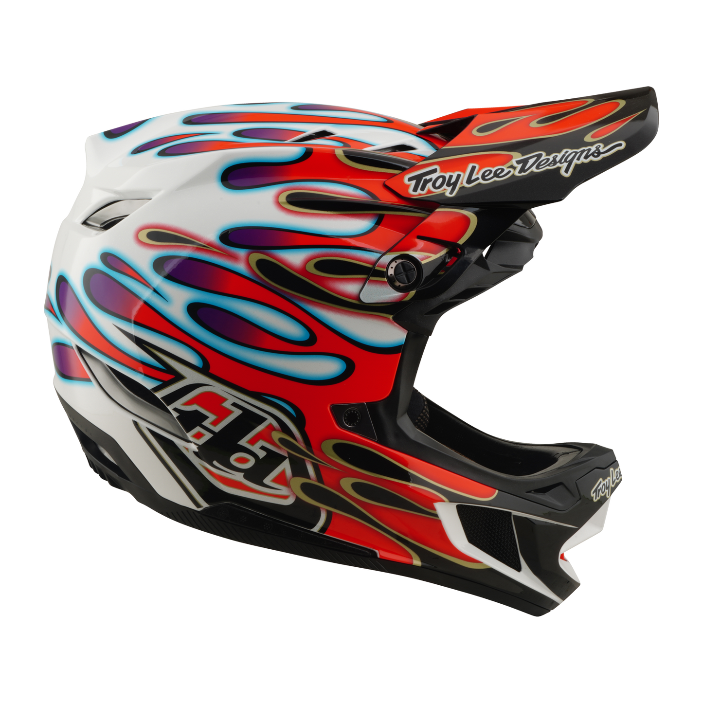 TROY LEE DESIGNS D4 COMPOSITE MIPS OVERSPRAY MTB Helm Wit/Rood