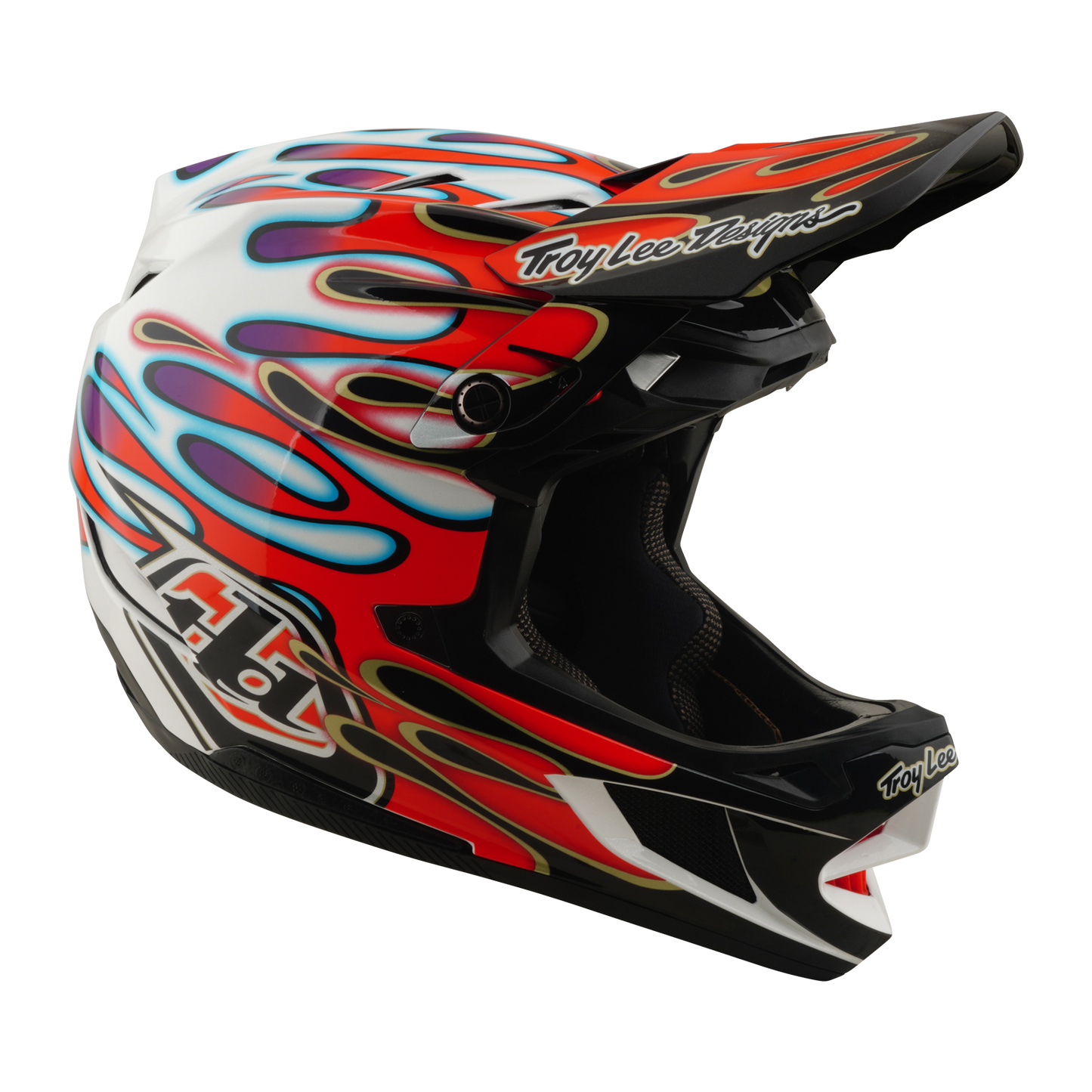 TROY LEE DESIGNS D4 COMPOSITE MIPS OVERSPRAY MTB Helm Wit/Rood