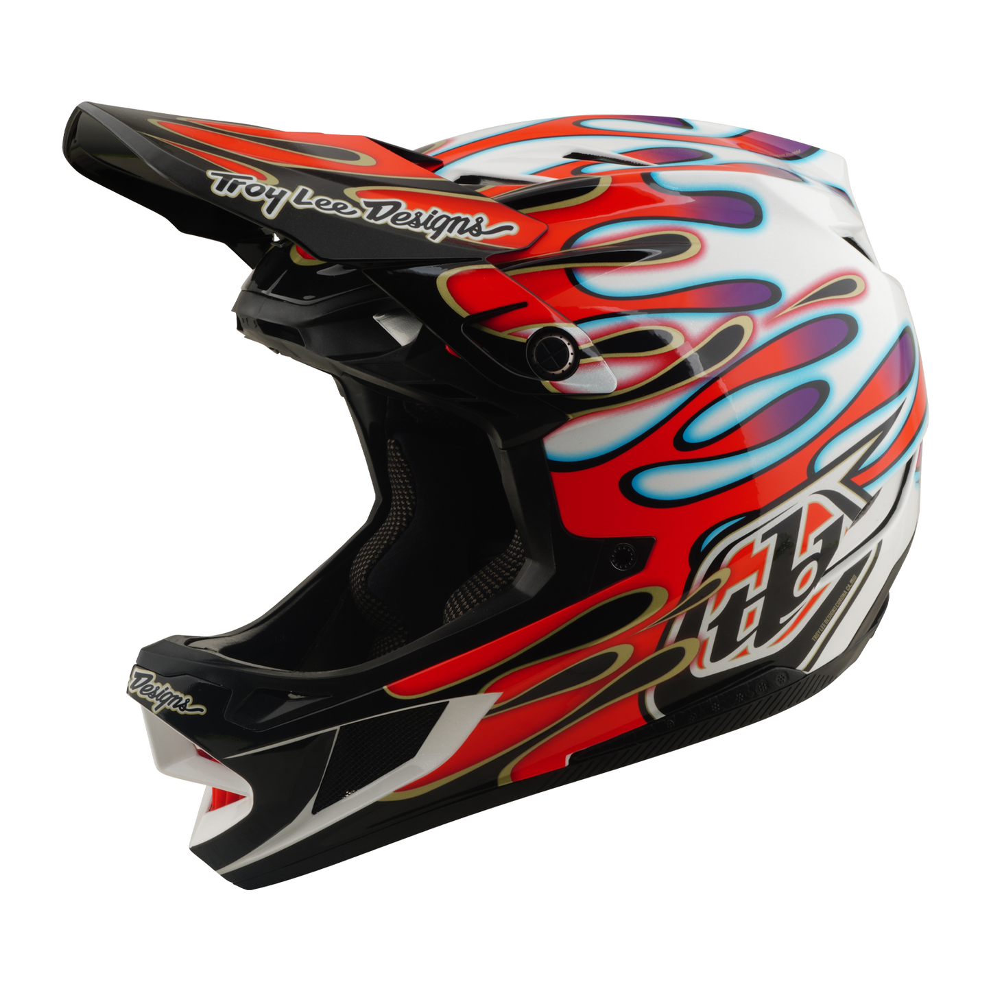 TROY LEE DESIGNS D4 COMPOSITE MIPS OVERSPRAY MTB Helm Wit/Rood