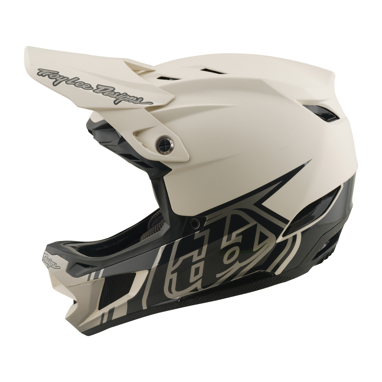 TROY LEE DESIGNS D4 COMPOSITE MIPS STEALTH PUMICE MTB Helm Wit