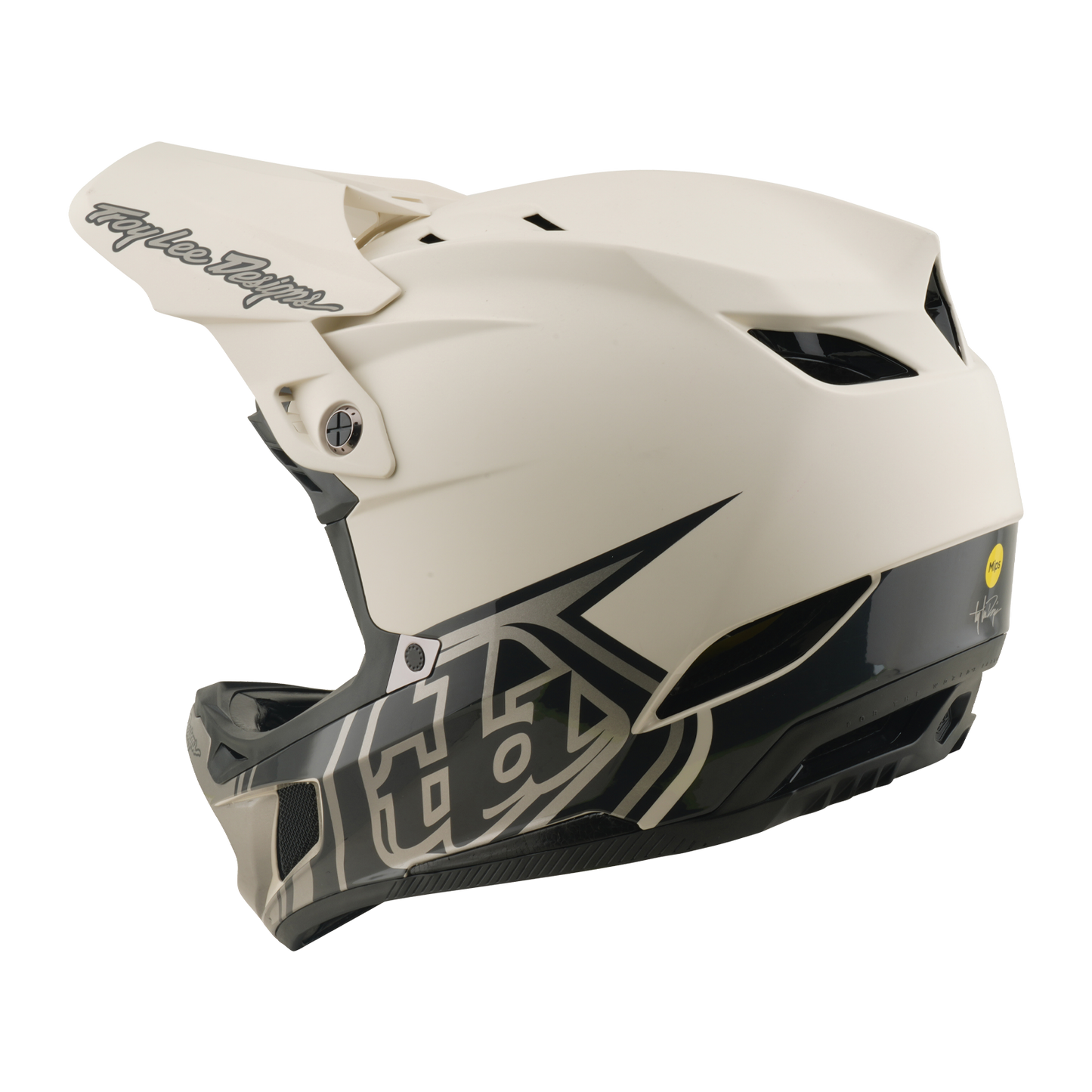 TROY LEE DESIGNS D4 COMPOSITE MIPS STEALTH PUMICE MTB Helm Wit