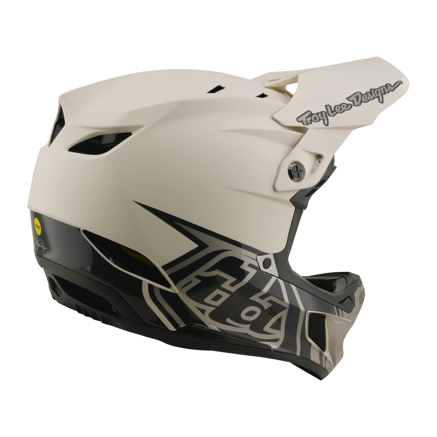 TROY LEE DESIGNS D4 COMPOSITE MIPS STEALTH PUMICE MTB Helm Wit