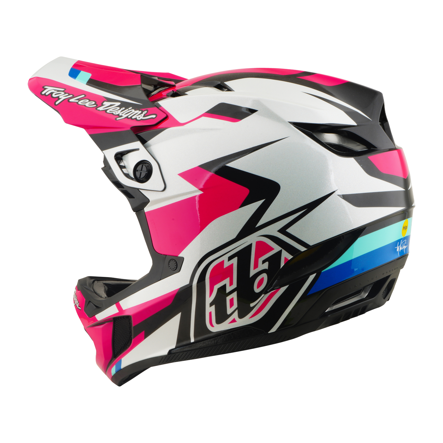 TROY LEE DESIGNS D4 POLYACRYLITE MIPS ROAMER Magenta MTB Helm