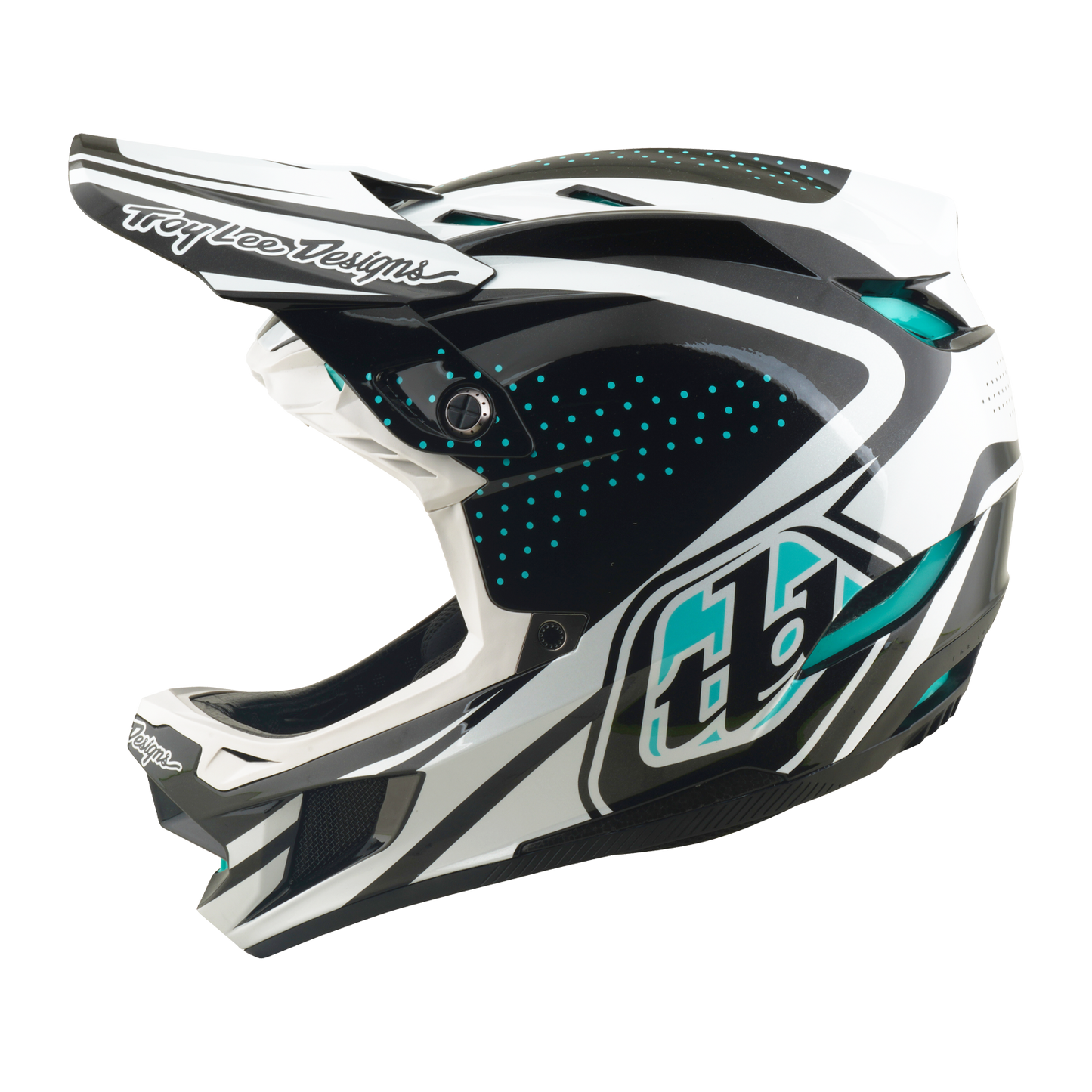 TROY LEE DESIGNS D4 POLYACRYLITE MIPS DE LIJN Houtskool/Wit MTB Helm