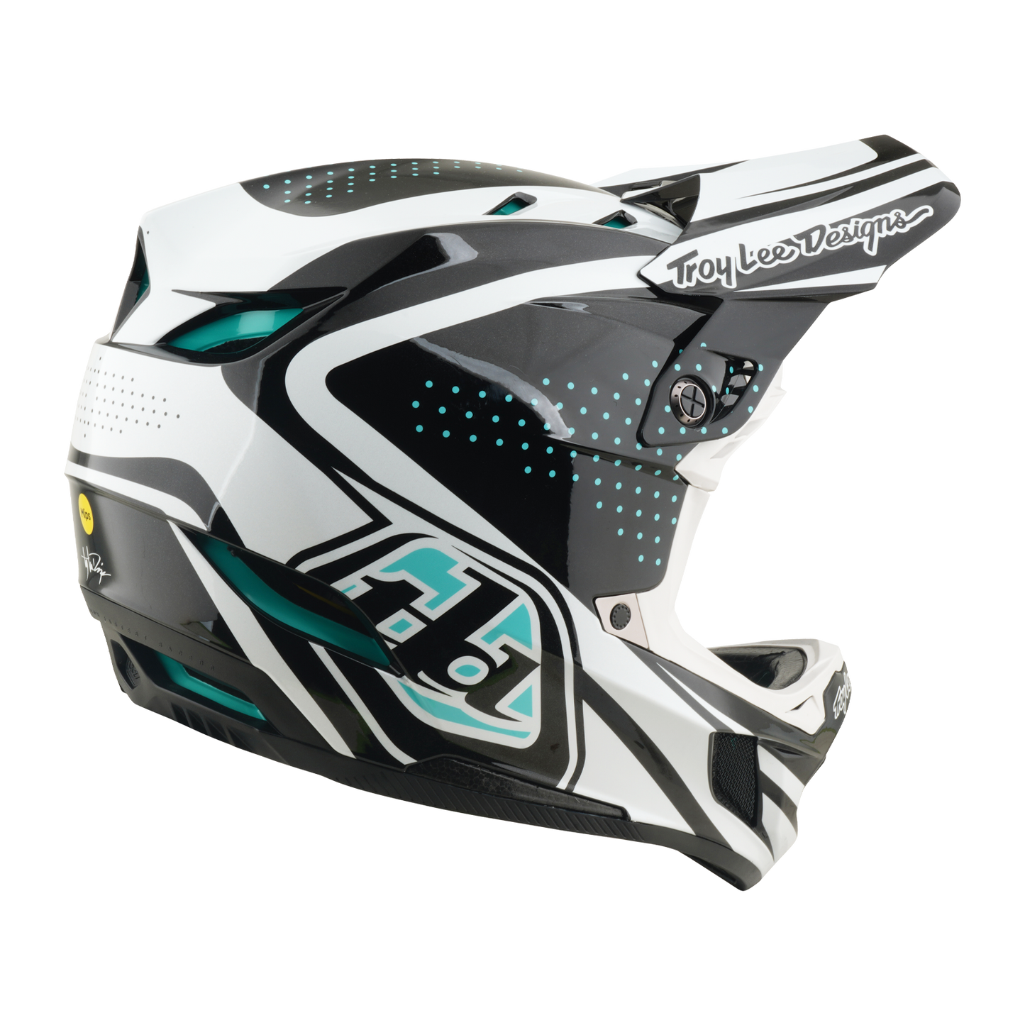 TROY LEE DESIGNS D4 POLYACRYLITE MIPS DE LIJN Houtskool/Wit MTB Helm