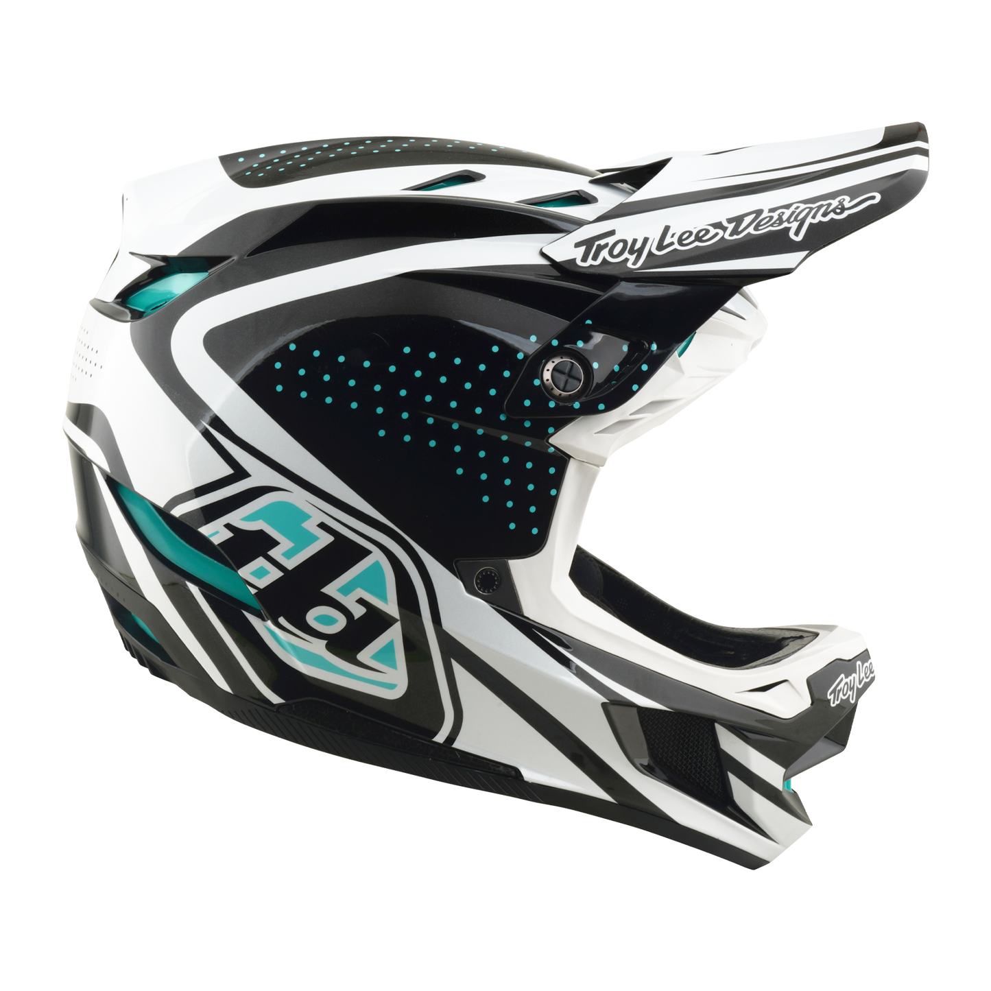 TROY LEE DESIGNS D4 POLYACRYLITE MIPS DE LIJN Houtskool/Wit MTB Helm