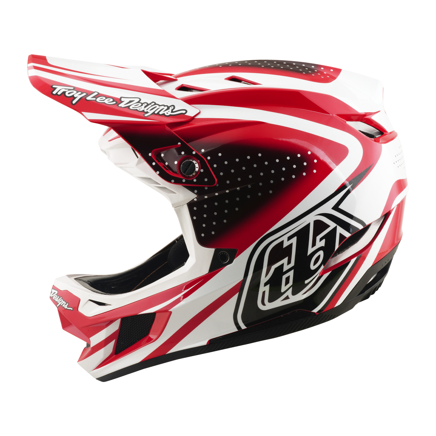 TROY LEE DESIGNS D4 POLYACRYLITE MIPS DE LIJN MTB Helm Rood/Wit