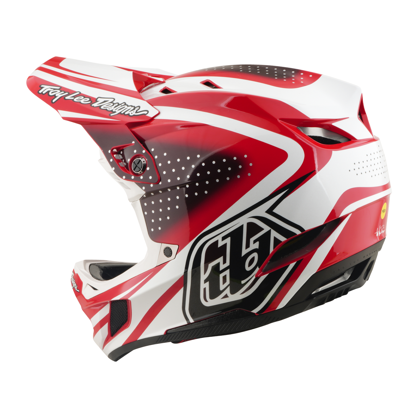 TROY LEE DESIGNS D4 POLYACRYLITE MIPS DE LIJN MTB Helm Rood/Wit