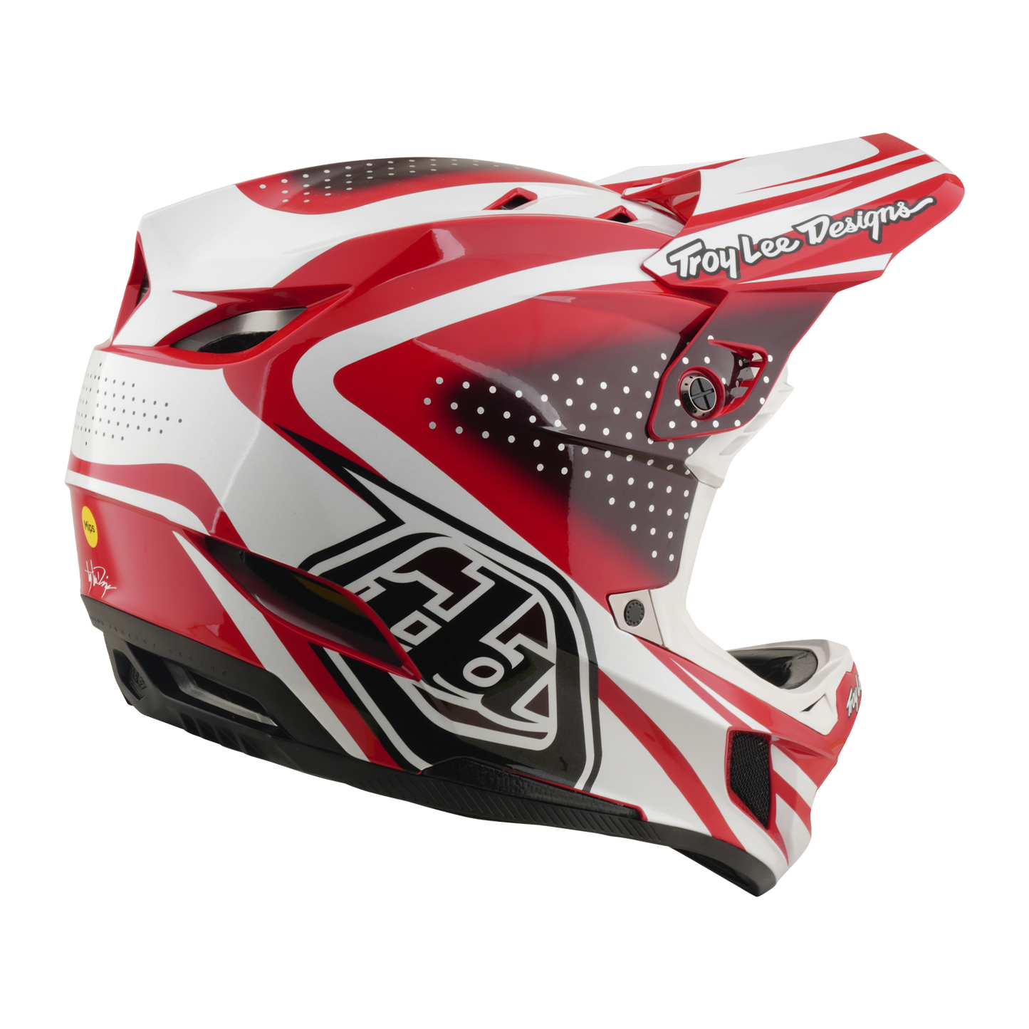 TROY LEE DESIGNS D4 POLYACRYLITE MIPS DE LIJN MTB Helm Rood/Wit