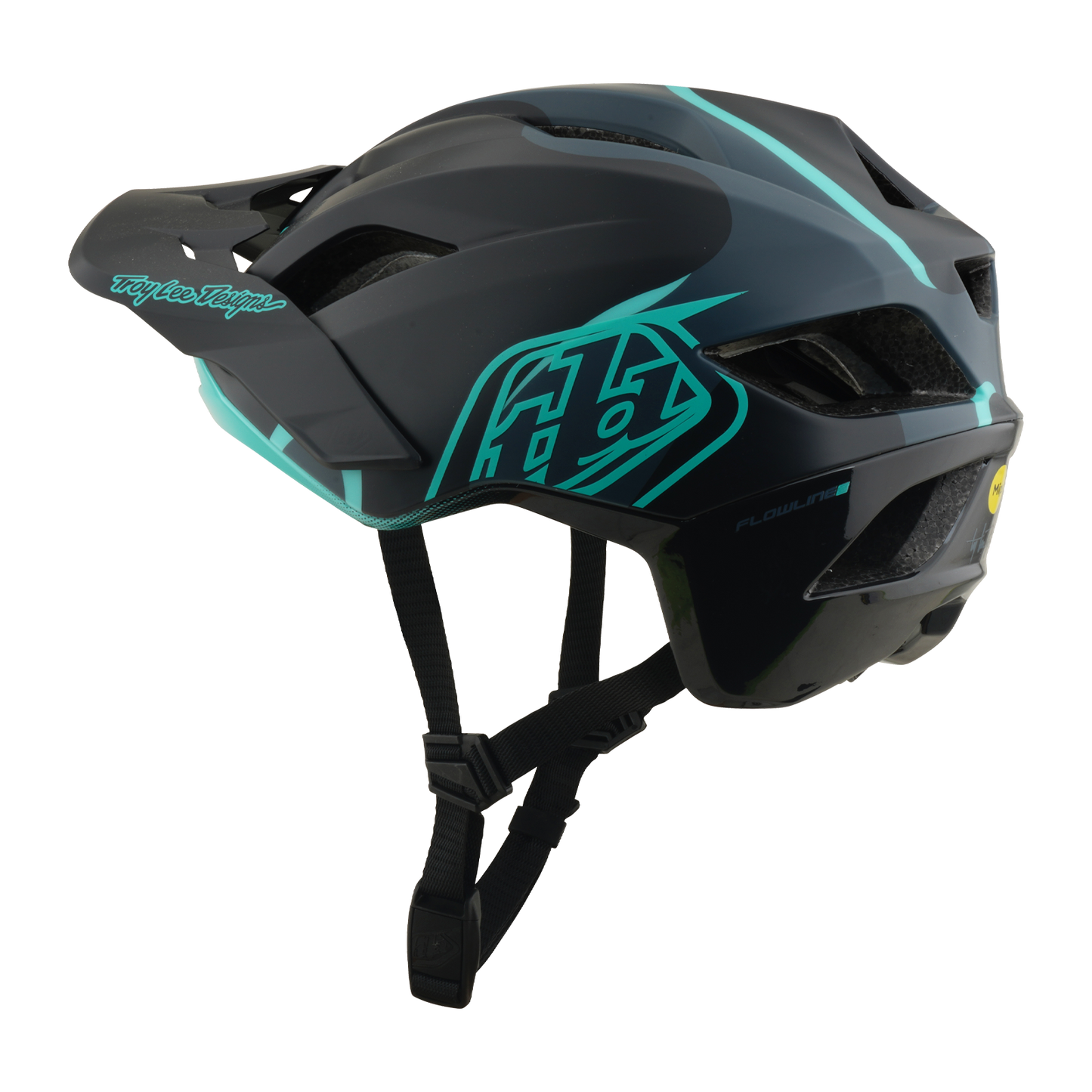 MTB Helm TROY LEE DESIGNS FLOWLINE SE MIPS BADGE Carbon/Blauw