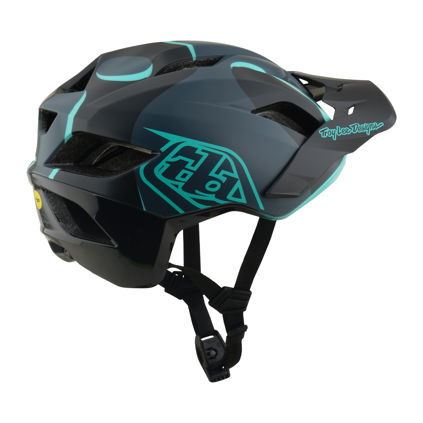 MTB Helm TROY LEE DESIGNS FLOWLINE SE MIPS BADGE Carbon/Blauw