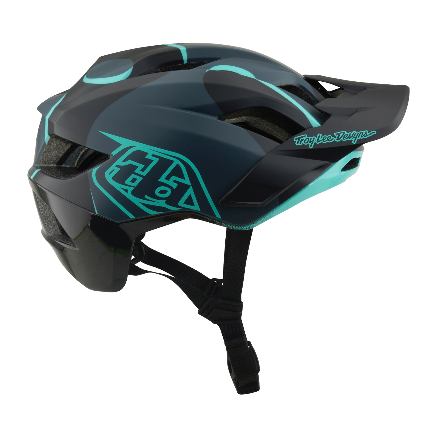 MTB Helm TROY LEE DESIGNS FLOWLINE SE MIPS BADGE Carbon/Blauw