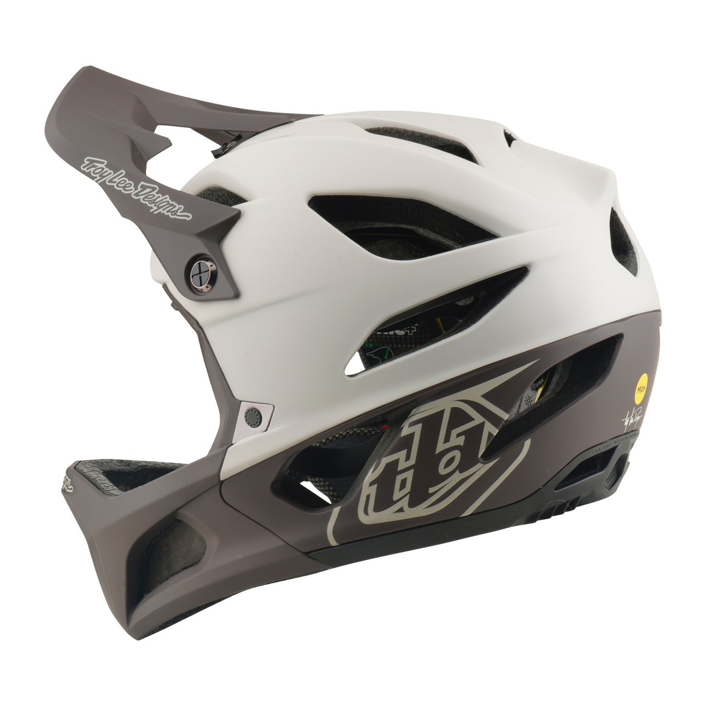 TROY LEE DESIGNS STAGE MIPS DRONE PUMICE MTB Helm Wit