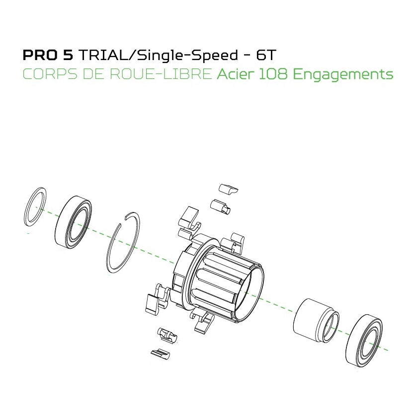 HOPE PRO 5 135mm Singlespeed 6-gaats achternaaf zwart