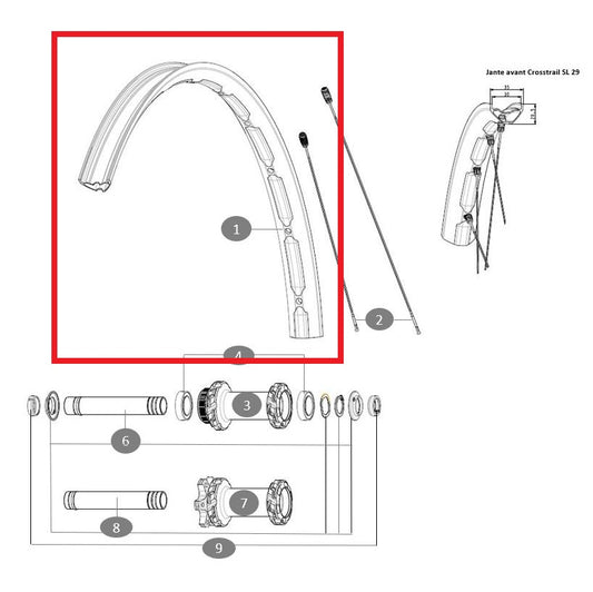 MAVIC ECROSSTRAIL SL 29'' kit voorwiel
