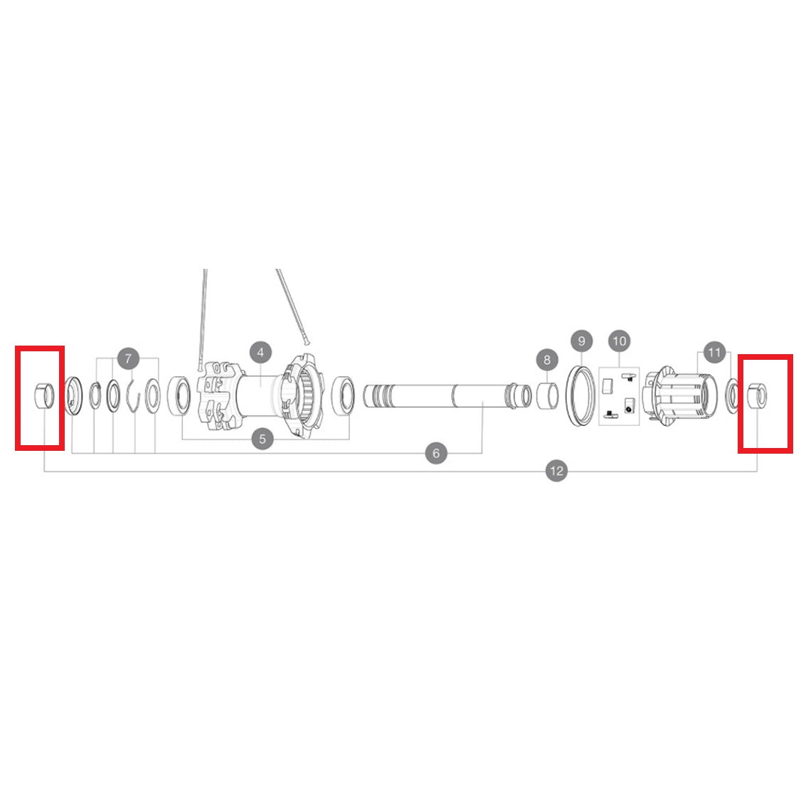 Adapter voor MAVIC YELL BOOST achterwiel zelfstellend 12x148mm