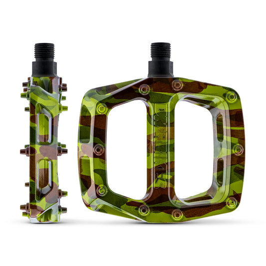 DMR V6 Platte Pedalen Camo Groen