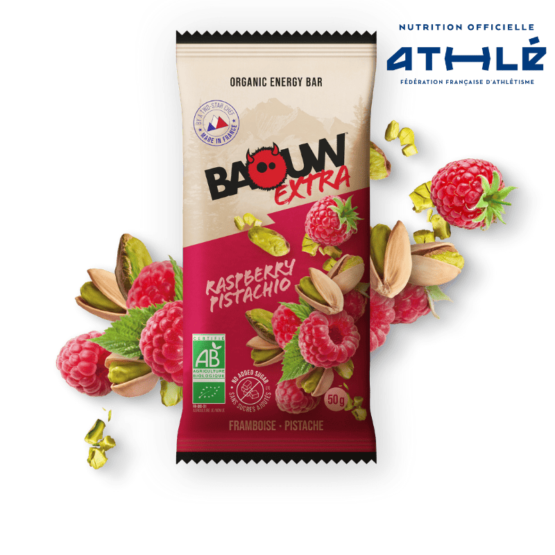 BAOUW ORGANIC EXTRA Framboos-Pistache Energiereep (50g)