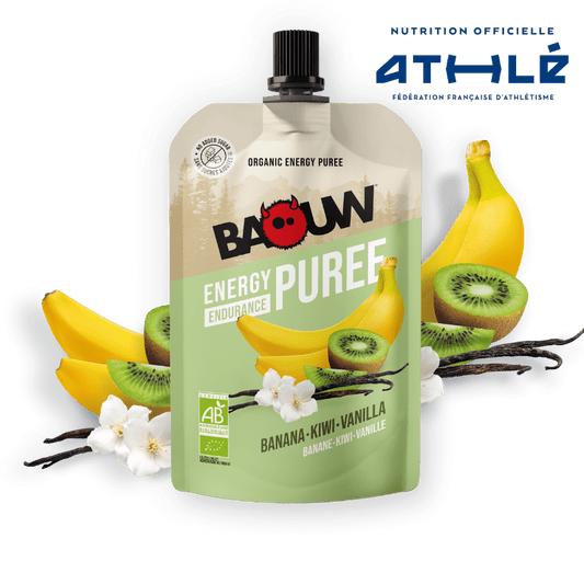 BAOUW Biologisch Recept Fruit Energie Puree Banaan/Kiwi/Vanille (90g)