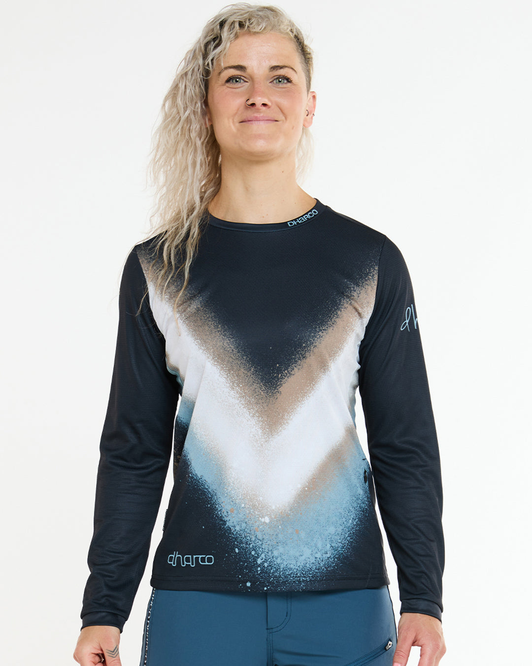 Damestrui DHARCO GRAVITY GOLDEN STREAK Lange Mouw Zwart/Blauw