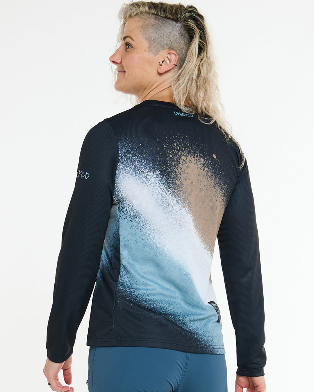 Damestrui DHARCO GRAVITY GOLDEN STREAK Lange Mouw Zwart/Blauw