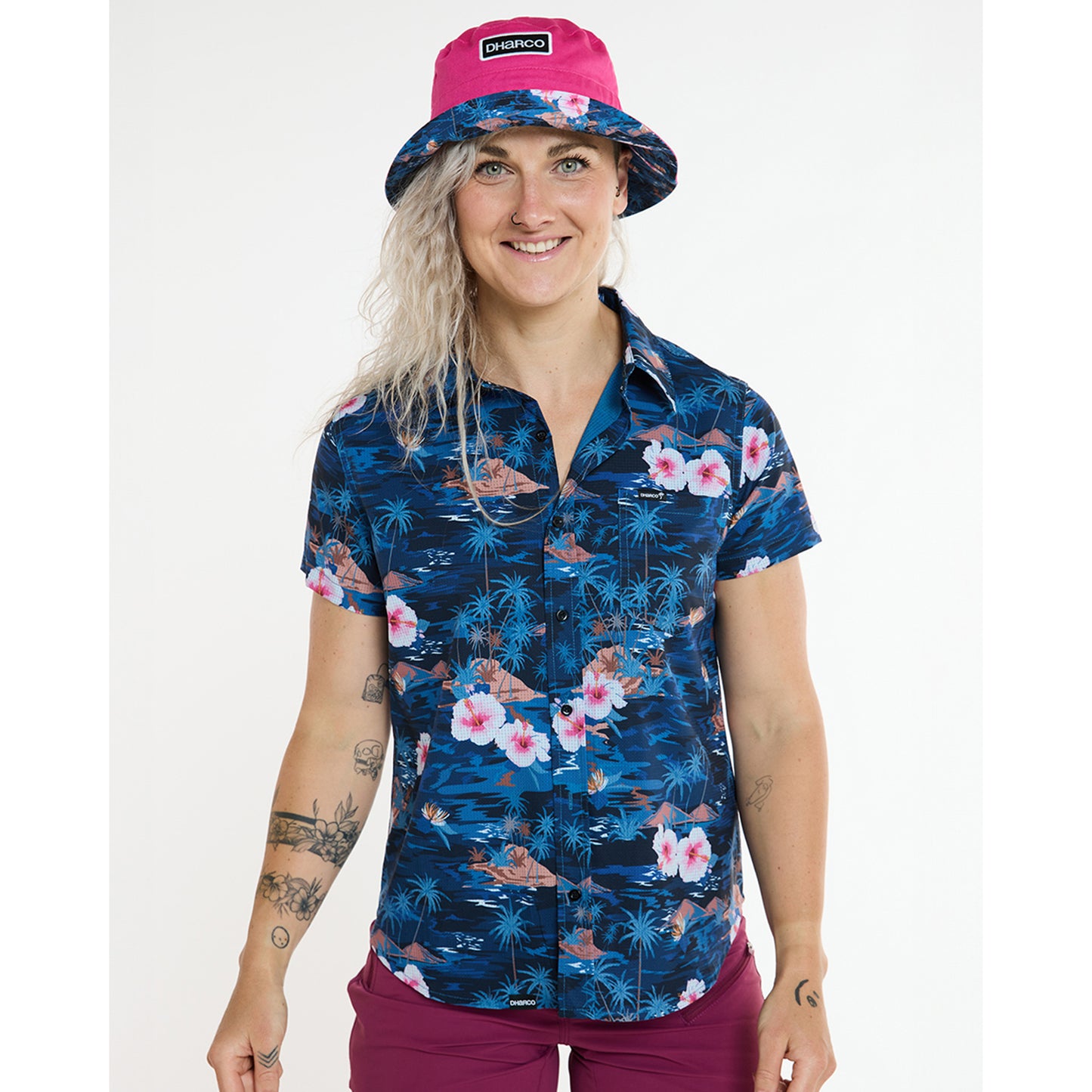 DHARCO TECH PARTY OASIS Technisch damesoverhemd blauw