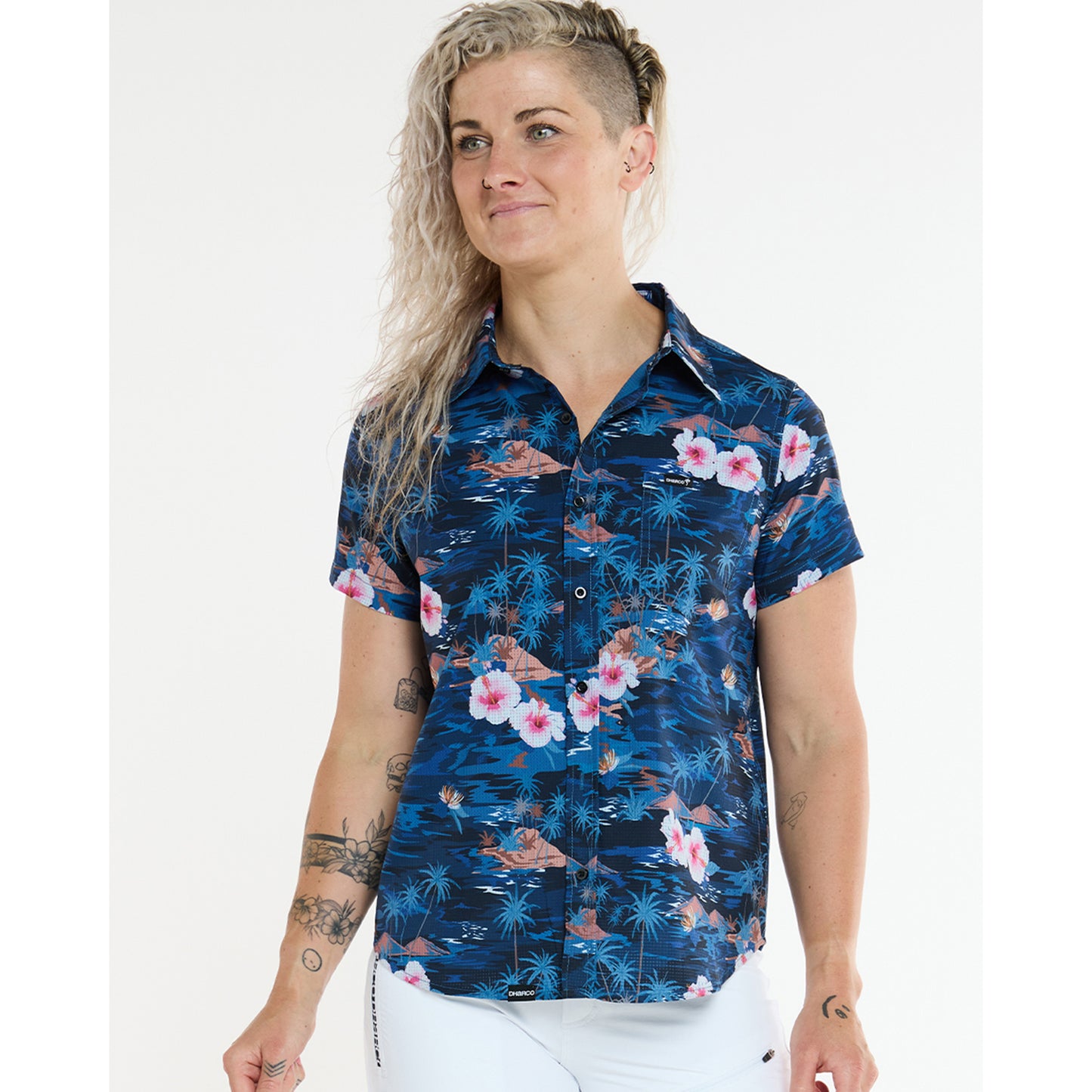 DHARCO TECH PARTY OASIS Technisch damesoverhemd blauw