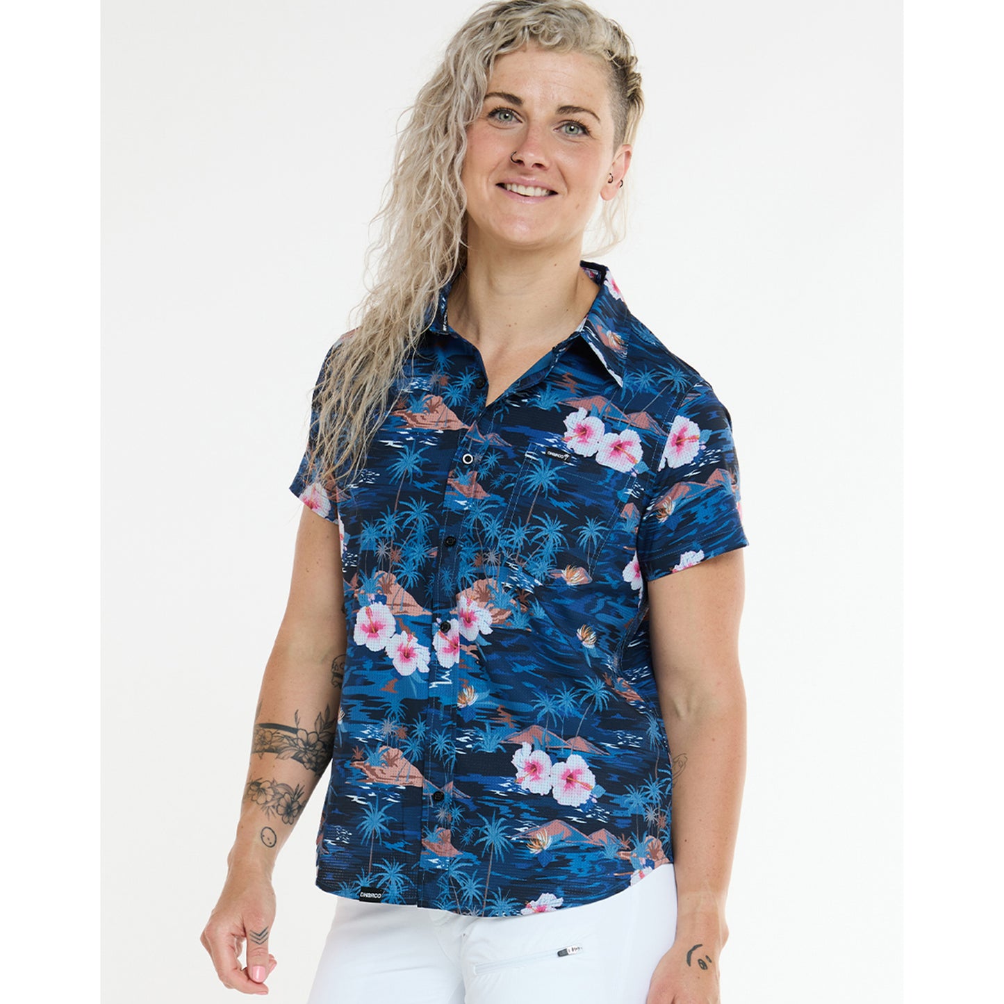 DHARCO TECH PARTY OASIS Technisch damesoverhemd blauw