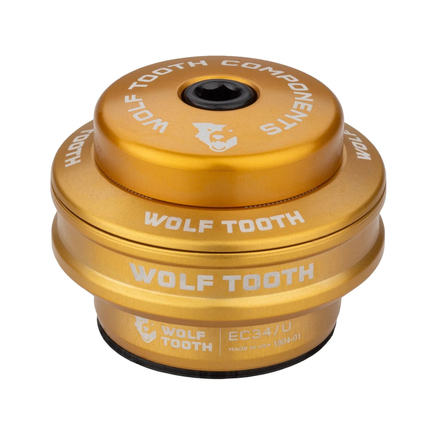 Hoge balhoofdkom voor WOLF TOOTH PREMIUM 1"1/8 EC34 Stack 16 mm goudkleurig extern balhoofdstel