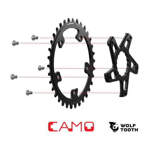 WOLF TOOTH CAMO M8 crankstel Star Sram Direct Mount Offset -8mm Zwart