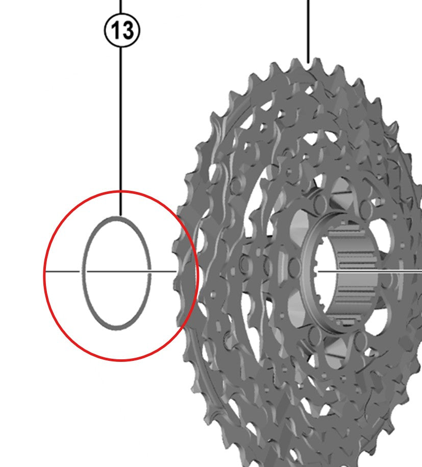 12V SHIMANO cassettespacer voor Dura Ace/Ultegra/105 0,5 mm