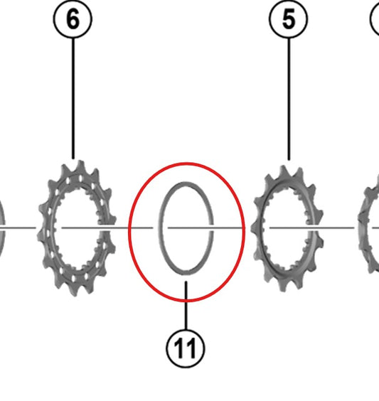 12V SHIMANO cassettespacer voor Dura Ace en Ultegra 1mm