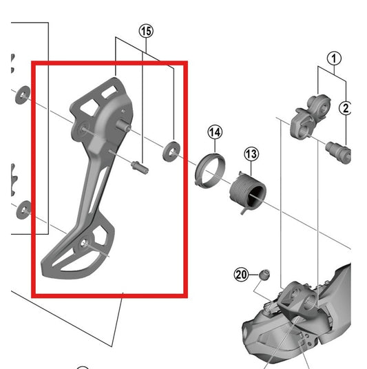SGS SHIMANO RD-M8150-11/12 Externe Achterderailleurkooi