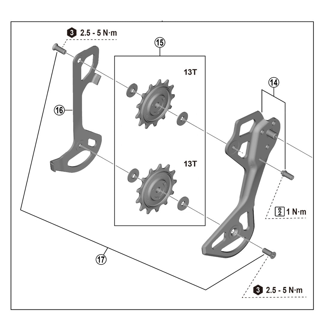 SHIMANO XTR RD-M8250 12V achterderailleur versnellingen SGS