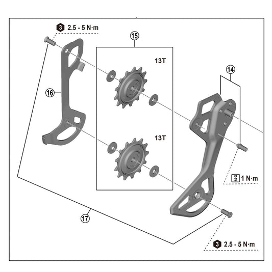 SHIMANO XTR RD-M8250 GS 12V Achterderailleurkooien