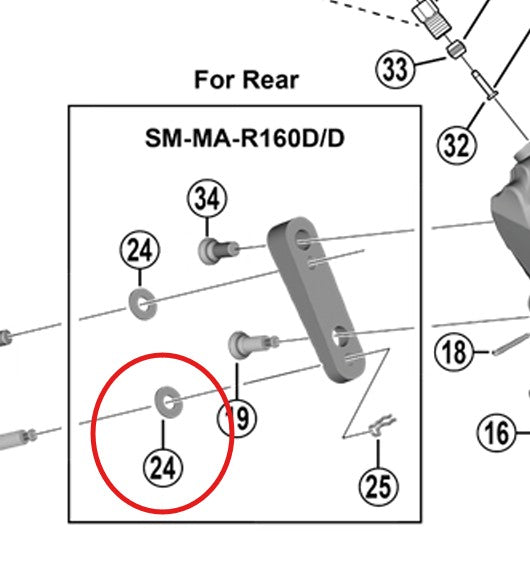 SHIMANO sluitring voor 160mm adapter