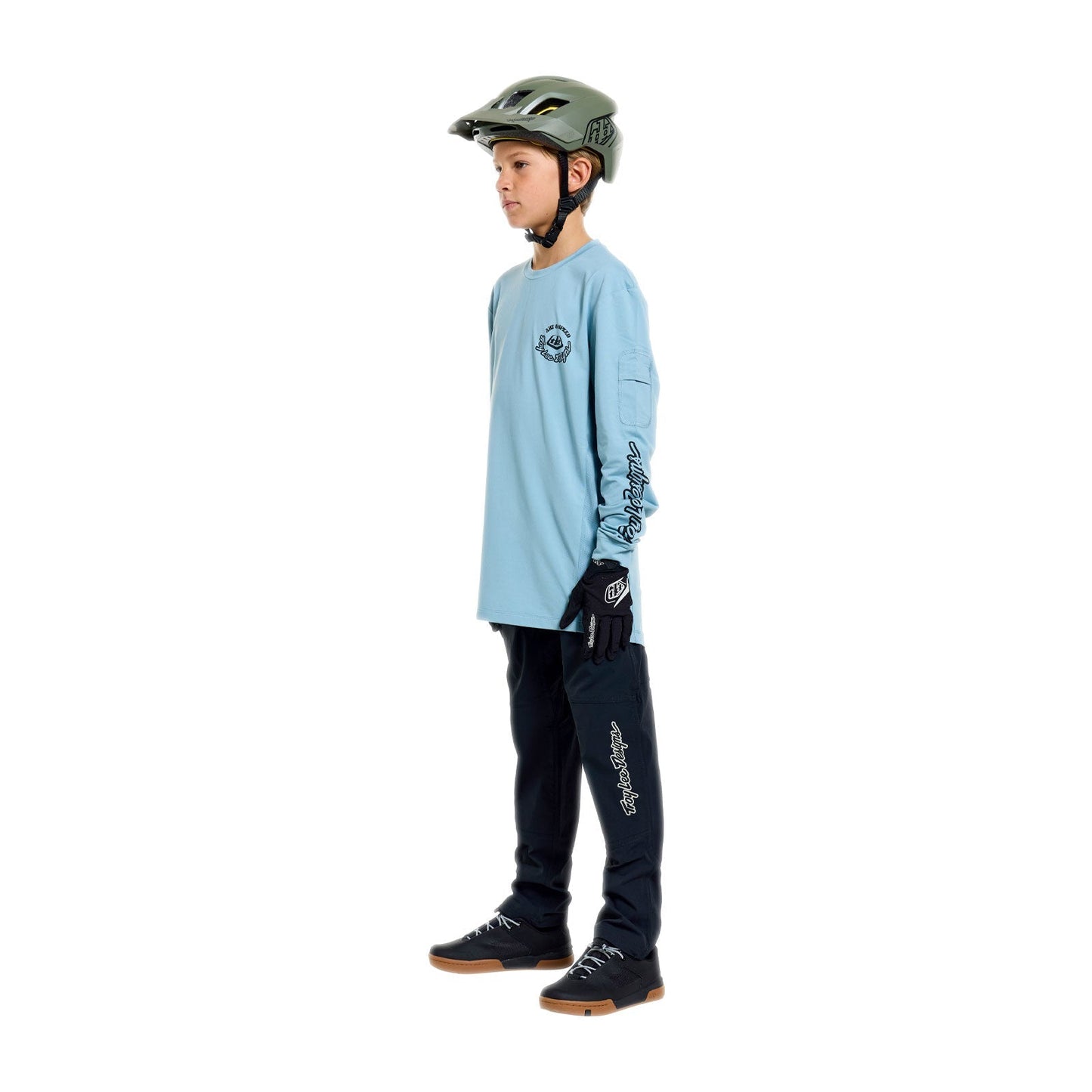 TROY LEE DESIGNS RUCKUS RIDE CARBS Junior Lange Mouw Jersey Blauw