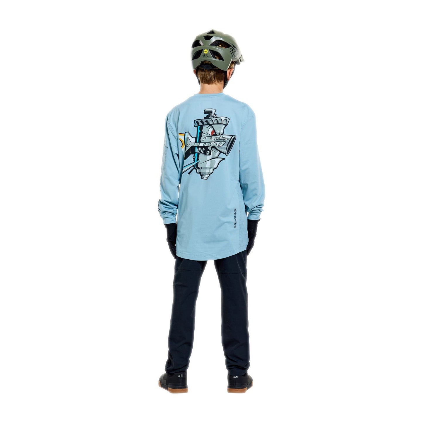 TROY LEE DESIGNS RUCKUS RIDE CARBS Junior Lange Mouw Jersey Blauw