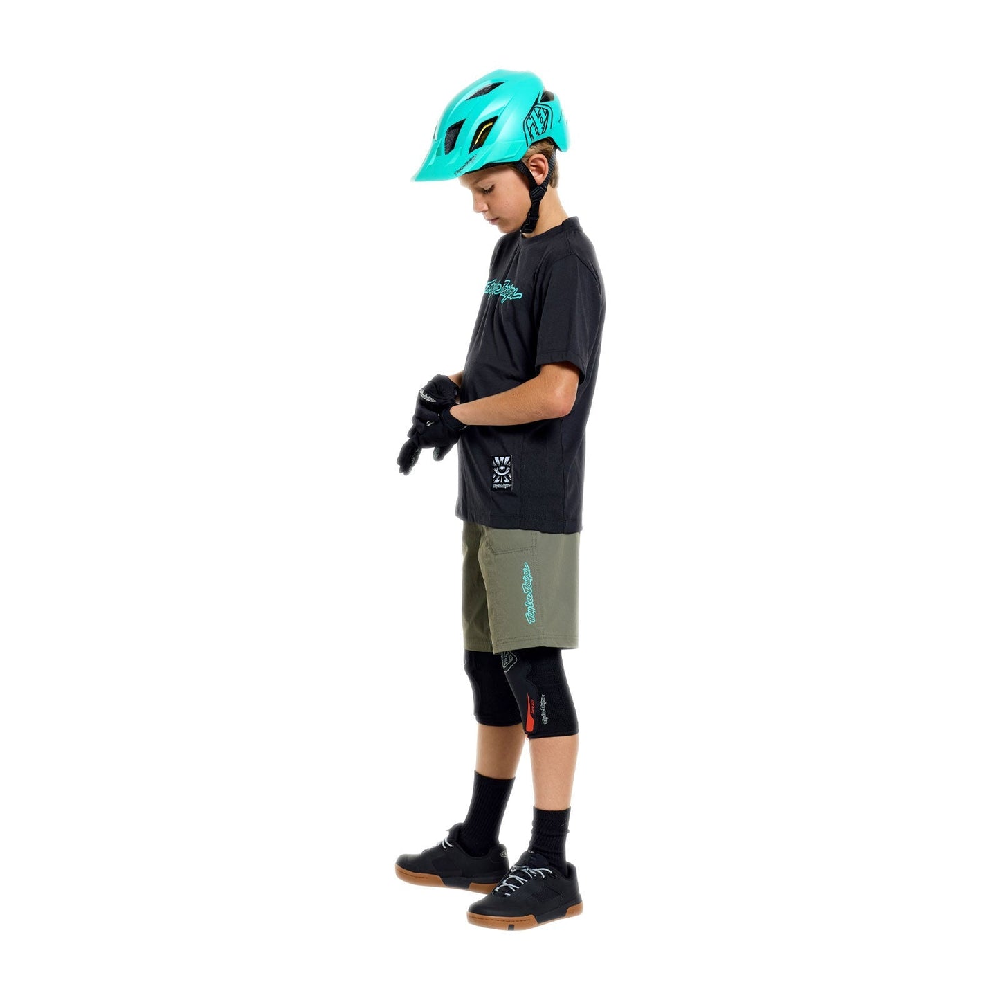 TROY LEE DESIGNS SKYLINE RIDE SIGNATURE Junior Trui met korte mouwen Zwart/Turkoois