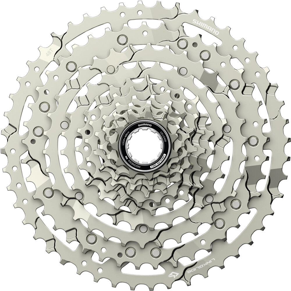 10V SHIMANO CUES CS-LG400 Linkglide-cassette - Polish Silver-editie
