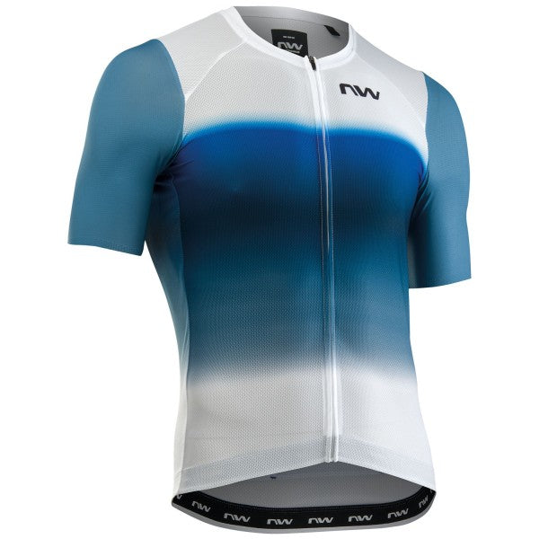 NORTHWAVE BLADE AIR Korte Mouw Jersey Wit/Blauw